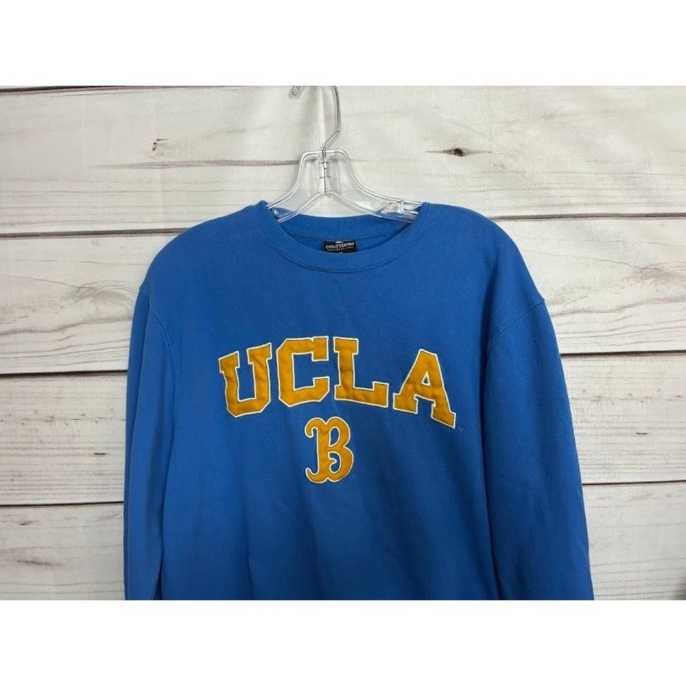 Colosseum UCLA Bruins Mens Medium Blue Crewneck Sweatshirt Tackle Twill Logo - Picture 3 of 8